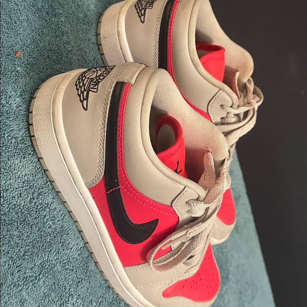 Jordan Women's Red and Black Sneakers